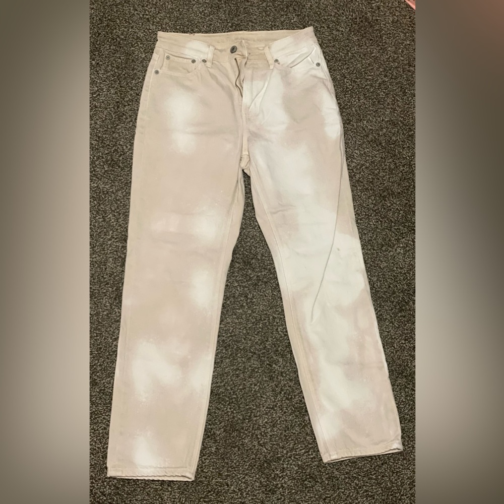 American Eagle Mom Straight Jeans Pink and White Size 2